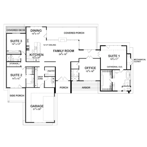 Modern House Plan First Floor - Half Moon Bay Luxury Home 026S-0023 | House Plans and More