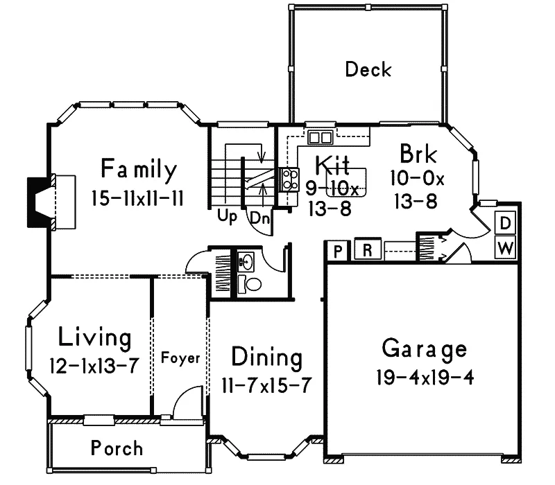 Colonial House Plan First Floor - Brighton Country Home 027D-0001 - Search House Plans and More
