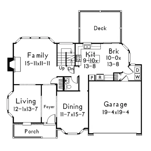 Country House Plan First Floor - Brighton Country Home 027D-0001 - Search House Plans and More