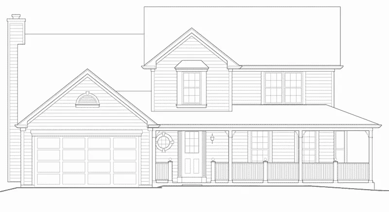 Farmhouse Plan Front Elevation - Hermitage Country Farmhouse 027D-0005 - Search House Plans and More