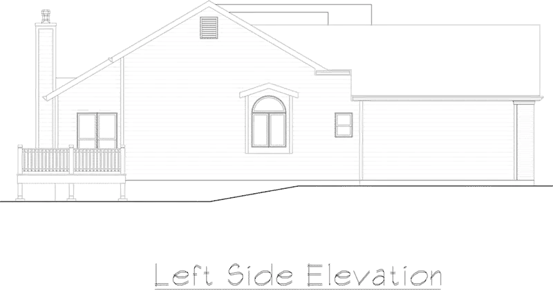 Ranch House Plan Left Elevation - Evergreen Traditional Ranch Home 027D-0006 - Search House Plans and More
