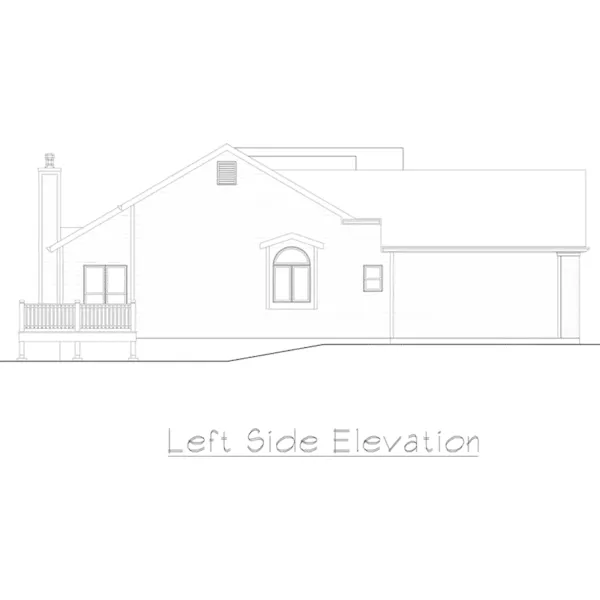 Arts & Crafts House Plan Left Elevation - Evergreen Traditional Ranch Home 027D-0006 - Search House Plans and More