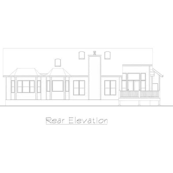 Arts & Crafts House Plan Rear Elevation - Evergreen Traditional Ranch Home 027D-0006 - Search House Plans and More