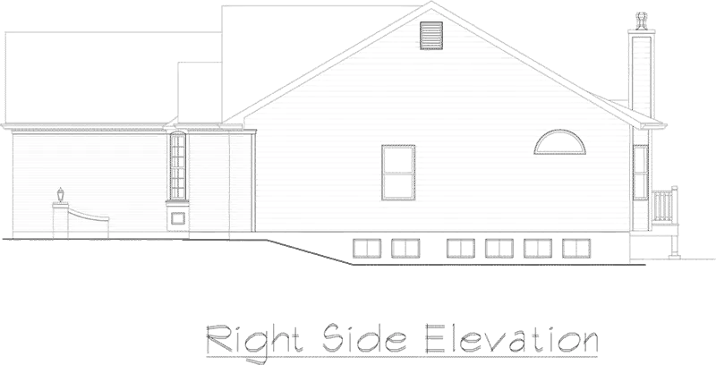 Ranch House Plan Right Elevation - Evergreen Traditional Ranch Home 027D-0006 - Search House Plans and More