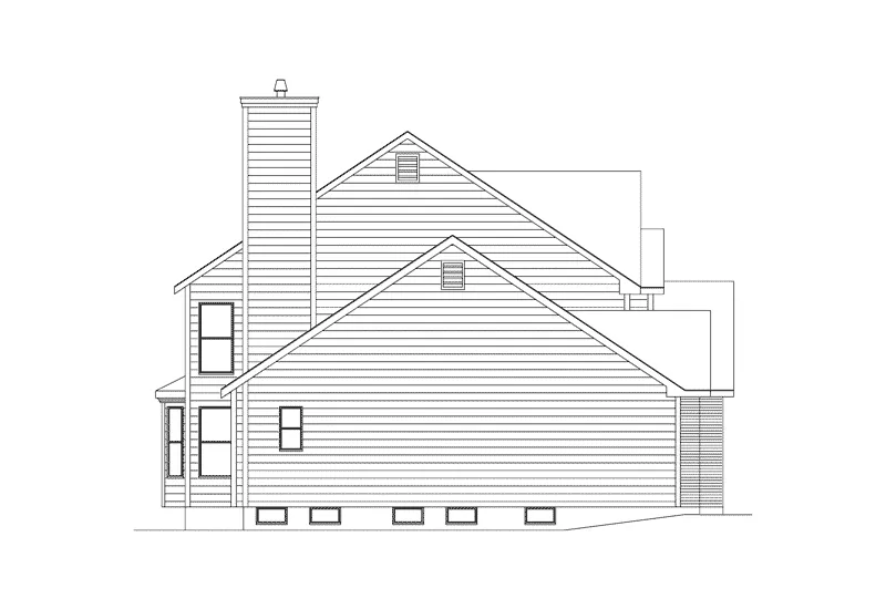 Traditional House Plan Left Elevation - Grandhill Traditional Home 027D-0007 - Search House Plans and More