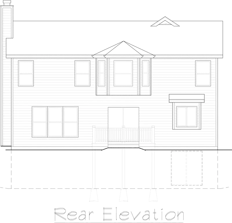 Neoclassical House Plan Rear Elevation - Mulberry Narrow Lot Home 027D-0010 - Shop House Plans and More