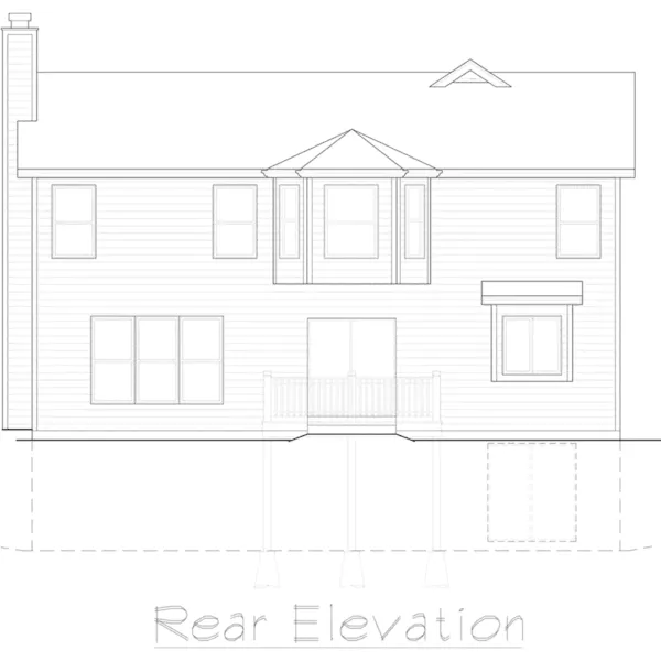 Neoclassical House Plan Rear Elevation - Mulberry Narrow Lot Home 027D-0010 - Shop House Plans and More