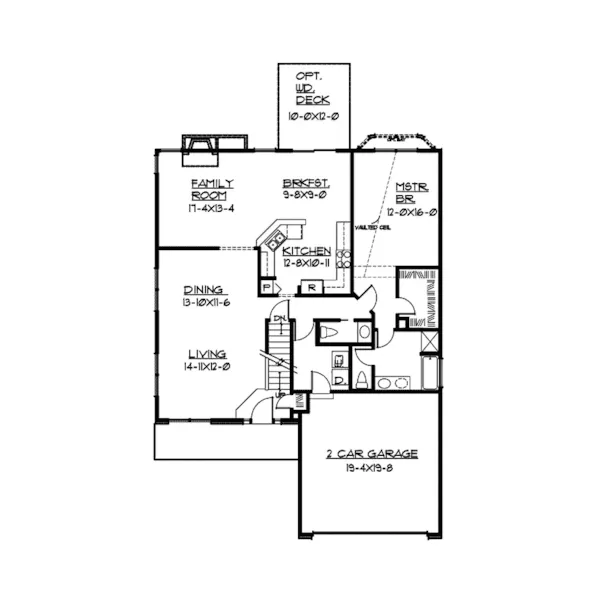 Arts & Crafts House Plan First Floor - Bemiston Craftsman Home 027D-0011 - Search House Plans and More