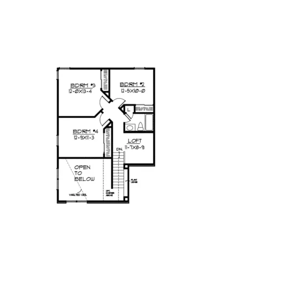 Arts & Crafts House Plan Second Floor - Bemiston Craftsman Home 027D-0011 - Search House Plans and More