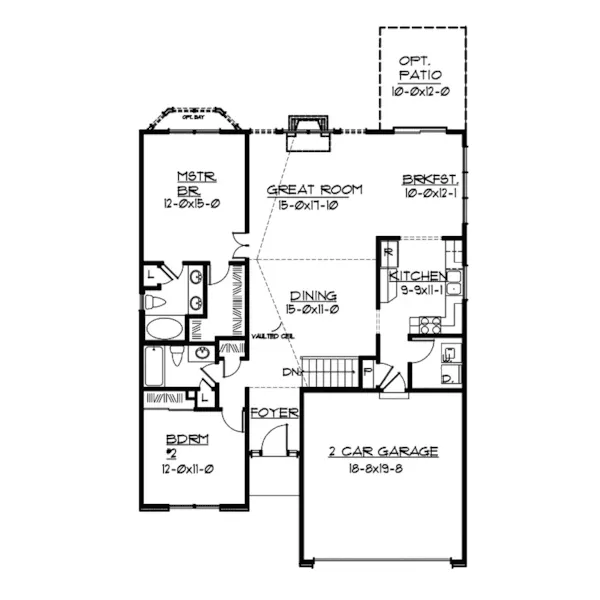 Sunbelt House Plan First Floor - Stetson Ranch Home 027D-0012 - Shop House Plans and More