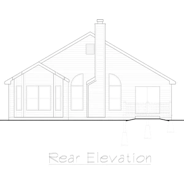 Ranch House Plan Rear Elevation - Cardville Ranch Home 027D-0013 - Search House Plans and More