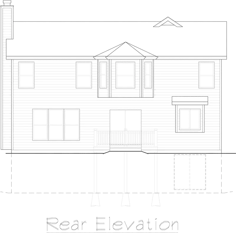 Neoclassical House Plan Rear Elevation - Goodland Traditional Home 027D-0015 - Search House Plans and More