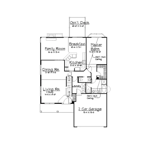 Country House Plan First Floor - Bryan Traditional Ranch Home 027D-0016 - Search House Plans and More