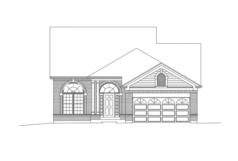 Arts & Crafts House Plan Front Elevation - Bryan Traditional Ranch Home 027D-0016 - Search House Plans and More