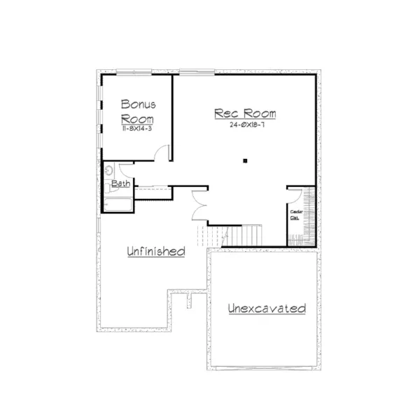 Ranch House Plan Lower Level Floor - Vicsford Bluff Tudor Home 027D-0018 - Shop House Plans and More