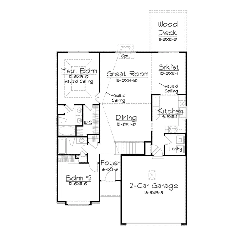 Ranch House Plan First Floor - Hermann Traditional Ranch Home 027D-0019 - Search House Plans and More