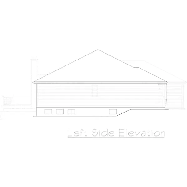 Sunbelt House Plan Left Elevation - Hermann Traditional Ranch Home 027D-0019 - Search House Plans and More