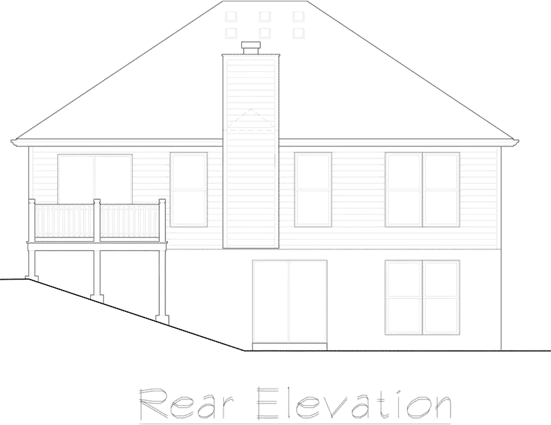 Sunbelt House Plan Rear Elevation - Hermann Traditional Ranch Home 027D-0019 - Search House Plans and More