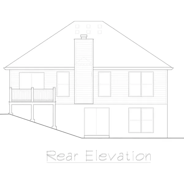 Sunbelt House Plan Rear Elevation - Hermann Traditional Ranch Home 027D-0019 - Search House Plans and More