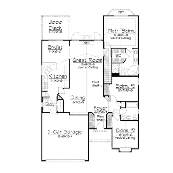 Traditional House Plan First Floor - Sunny Meade Ranch Home 027D-0020 - Shop House Plans and More