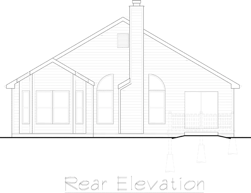 Ranch House Plan Rear Elevation - Sunny Meade Ranch Home 027D-0020 - Shop House Plans and More