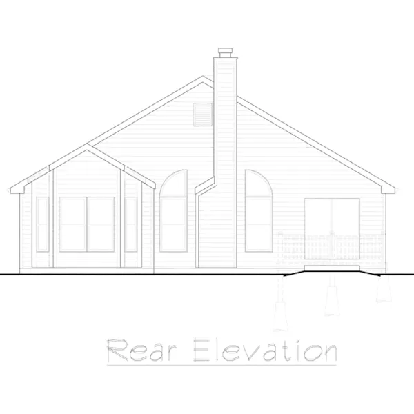 Traditional House Plan Rear Elevation - Sunny Meade Ranch Home 027D-0020 - Shop House Plans and More