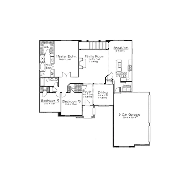 Country French House Plan First Floor - Elvin Tudor Ranch Home 027D-0022 - Search House Plans and More