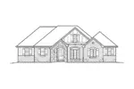 Country French House Plan Front Elevation - Elvin Tudor Ranch Home 027D-0022 - Search House Plans and More