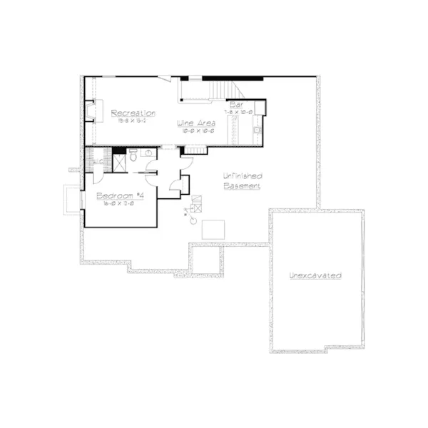 Country French House Plan Lower Level Floor - Elvin Tudor Ranch Home 027D-0022 - Search House Plans and More