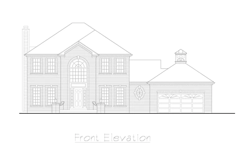 Greek Revival House Plan Front Elevation - McKinley Georgian Style Home 027D-0023 - Shop House Plans and More