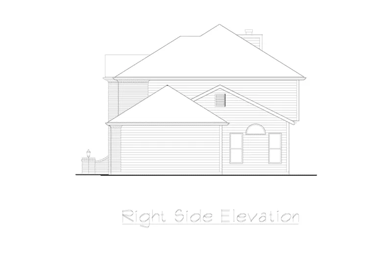 Traditional House Plan Right Elevation - McKinley Georgian Style Home 027D-0023 - Shop House Plans and More