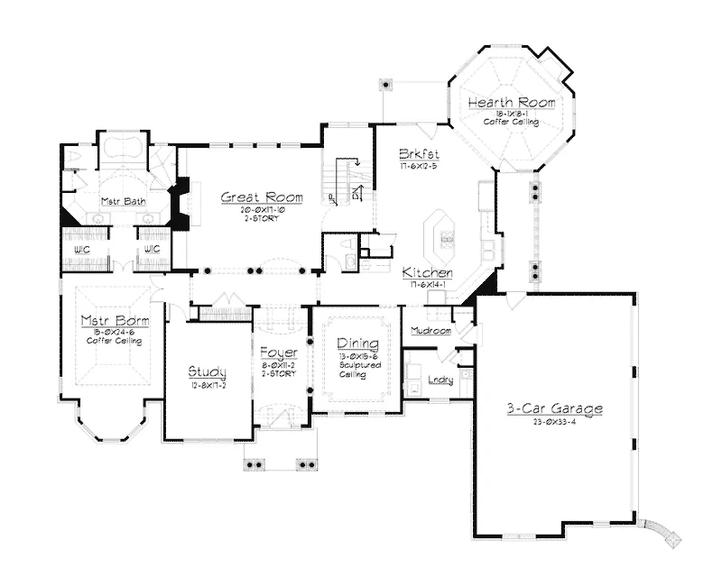European House Plan First Floor - Kirkland Manor Luxury Home 027S-0001 - Search House Plans and More