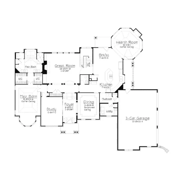 European House Plan First Floor - Kirkland Manor Luxury Home 027S-0001 - Search House Plans and More