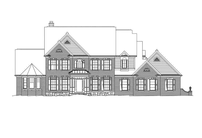 Arts & Crafts House Plan Front Elevation - Kirkland Manor Luxury Home 027S-0001 - Search House Plans and More