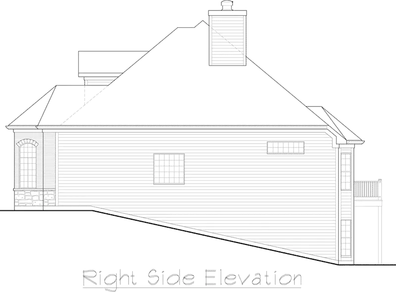 Ranch House Plan Right Elevation - Bathpage Country French Home 027S-0002 - Search House Plans and More