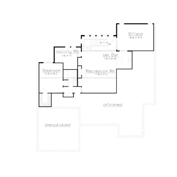 Craftsman House Plan Lower Level Floor - Barrington Cliff European Home 027S-0004 - Search House Plans and More