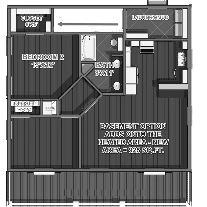 Country House Plan Basement Floor - Exeter Creek Cottage Home 028D-0001 - Search House Plans and More