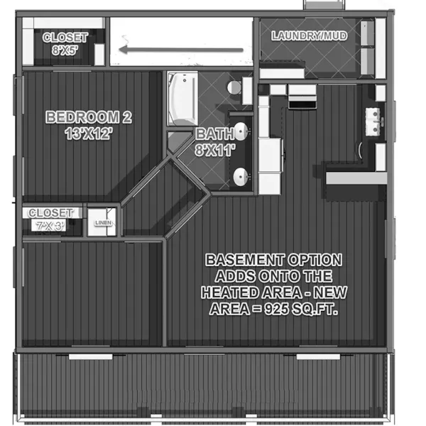 Southern House Plan Basement Floor - Exeter Creek Cottage Home 028D-0001 - Search House Plans and More