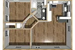 Cabin & Cottage House Plan 3D First Floor - Exeter Creek Cottage Home 028D-0001 - Search House Plans and More