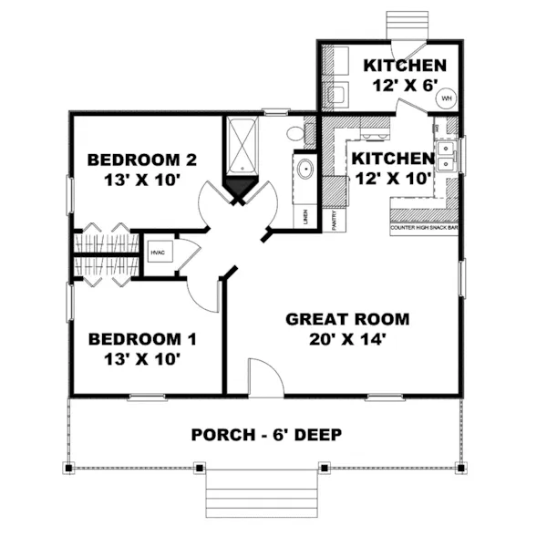 Southern House Plan First Floor - Exeter Creek Cottage Home 028D-0001 - Search House Plans and More