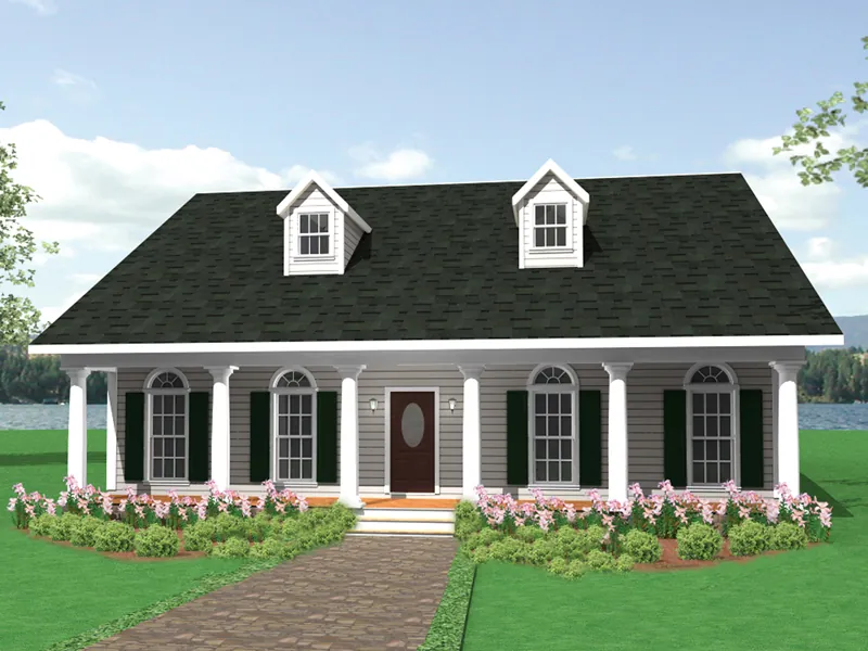 Cape Cod & New England House Plan Front of Home - Hargrave Southern Ranch Home 028D-0003 - Search House Plans and More