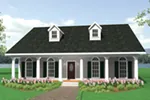 Colonial House Plan Front of Home - Hargrave Southern Ranch Home 028D-0003 - Search House Plans and More