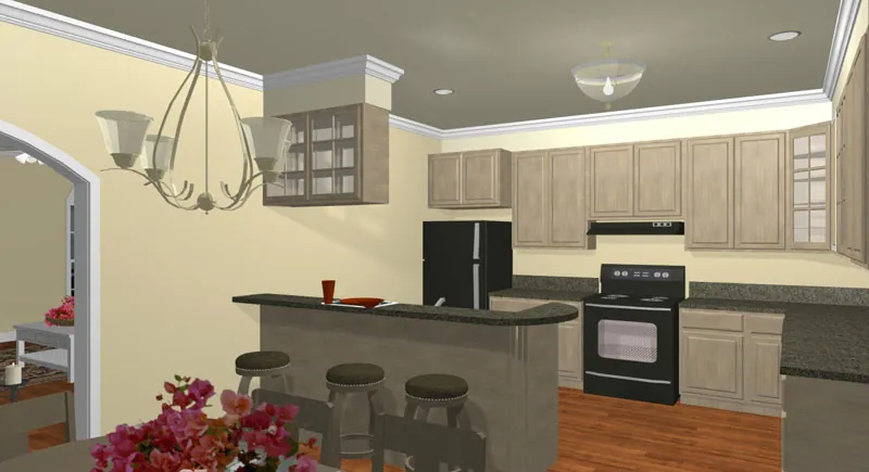 Traditional House Plan Kitchen Photo 01 - Farmington Falls Ranch Home 028D-0006 - Search House Plans and More