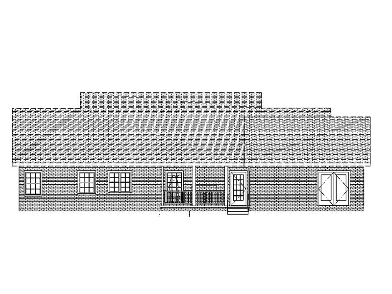 Traditional House Plan Rear Elevation - Gilcrest Southern Style Home 028D-0010 - Search House Plans and More