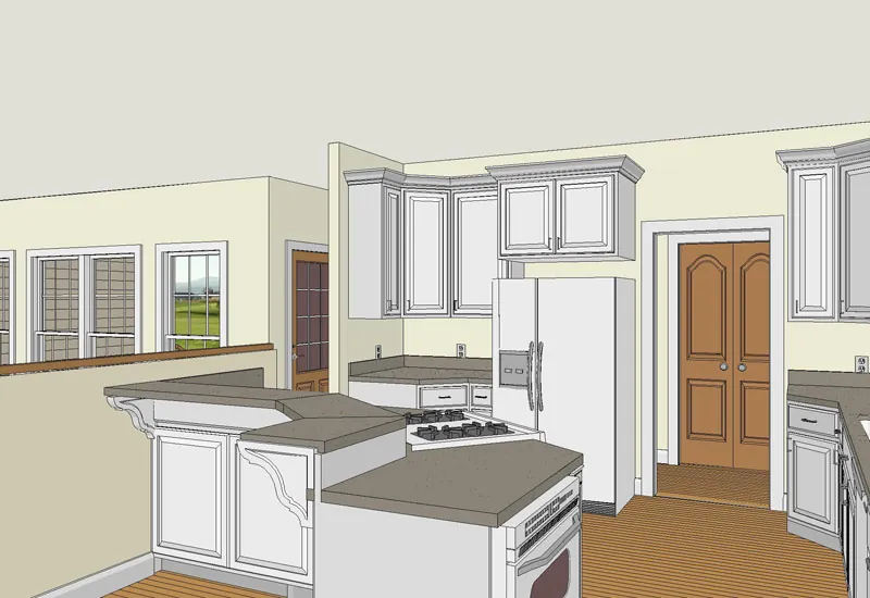 Ranch House Plan Kitchen Photo 02 - Buckfield Country-Style House 028D-0011 - Search House Plans and More