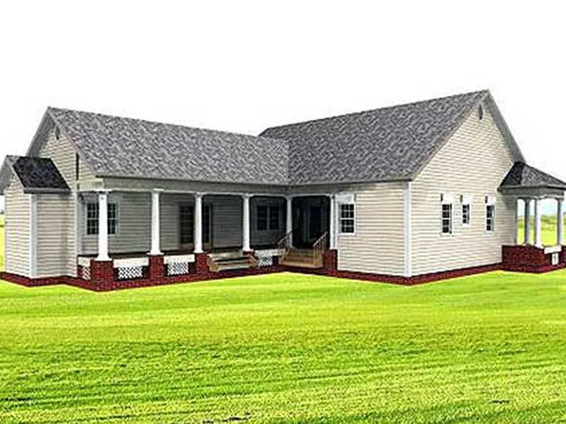 Farmhouse Plan Rear Photo 01 - Buckfield Country-Style House 028D-0011 - Search House Plans and More