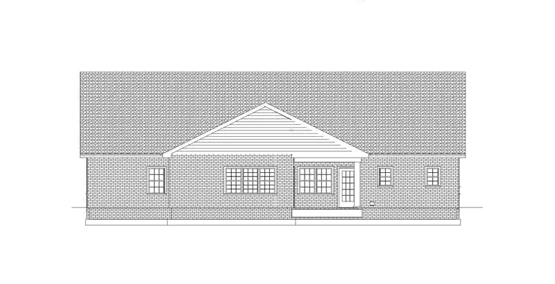 Ranch House Plan Rear Elevation - Brewster Place Country Home 028D-0016 - Search House Plans and More