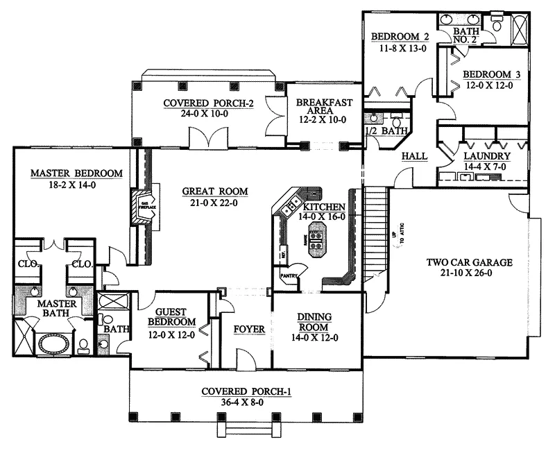 Traditional House Plan First Floor - Wellfleet Southern Home 028D-0017 - Shop House Plans and More