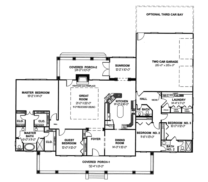 Traditional House Plan First Floor - Halifax Lane Lowcountry Home 028D-0018 - Search House Plans and More