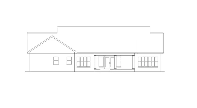 Colonial House Plan Rear Elevation - Benton Harbor Country Home 028D-0019 - Search House Plans and More